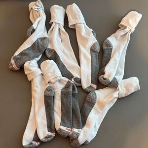 Hanes White and Gray Athletic Socks 7 Pairs Washed But Not Worn
